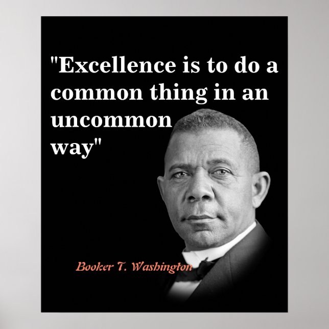 Affiche Citation De Booker T. Washington Sur Excellence (Devant)