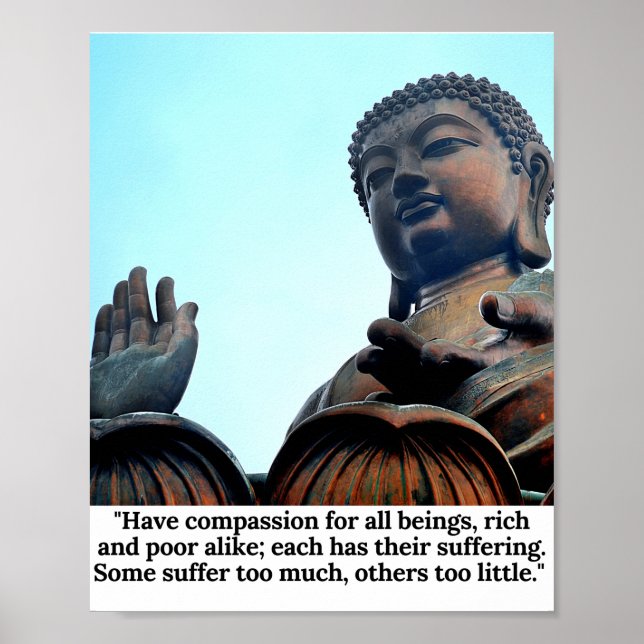 Affiche Citation de Bouddha : Avoir compassion pour tous l (Devant)