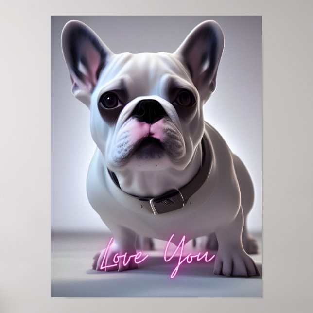 Affiche Citation de Bulldog français mignon LOTE YOU Wall  (Devant)