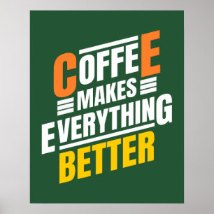Affiche Citation de café amusante
