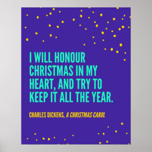 Affiche Citation de Charles Dickens pour la veille de Noël