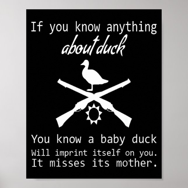 Affiche Citation de chasse au canard - Cadeau drôle de cha (Devant)