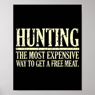 Affiche Citation de chasse drôle le moyen le plus coûteux