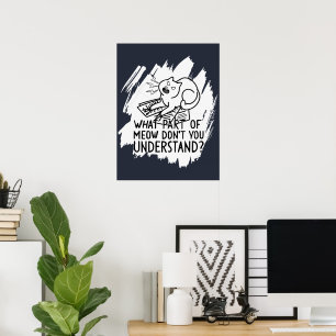 Affiche Citation de chat drôle de Splash blanc