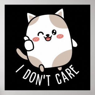 Affiche Citation de chat mignon drôle sarcastique pouce le