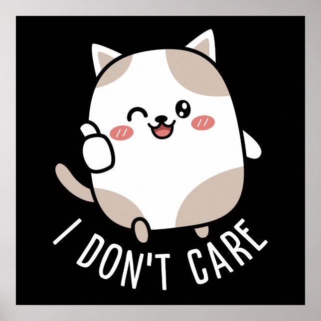 Affiche Citation de chat mignon drôle sarcastique pouce le (Devant)
