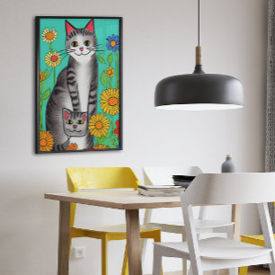 Affiche Citation de chats et de chatons en plastique migno