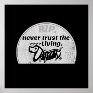 Affiche Citation de chien de squelette de squelette d'Hall