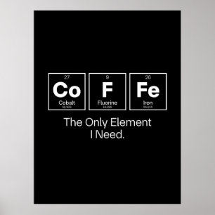 Affiche Citation de Chimie du Café – Le Seul Élément dont 