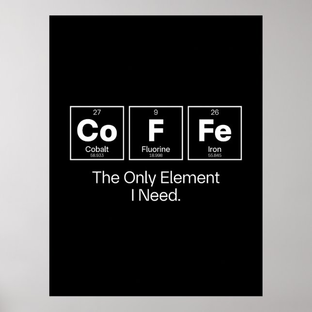 Affiche Citation de Chimie du Café – Le Seul Élément dont  (Devant)