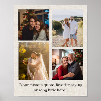 Affiche Citation de collage de photos de famille personnal