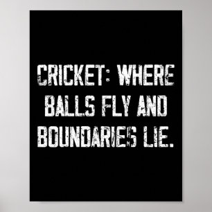 Affiche Citation de comédie sur le plaisir du cricket et l
