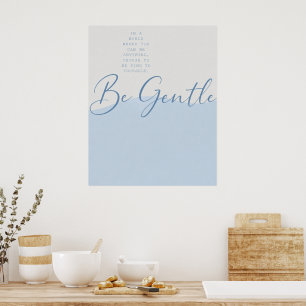 Affiche Citation de compassion envers soi-même Bleu doux –