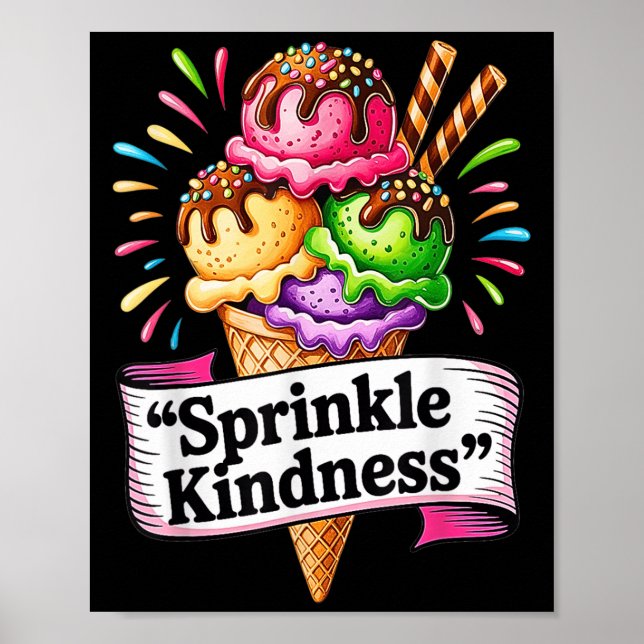 Affiche Citation de cône de crème glacée amusante Sprinkne (Devant)