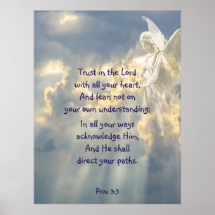 Affiche Citation de confiance en Dieu Ange Inspirante