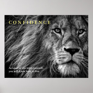 Affiche Citation de confiance Lion Inspiration