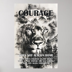 Affiche Citation de courage inspirante