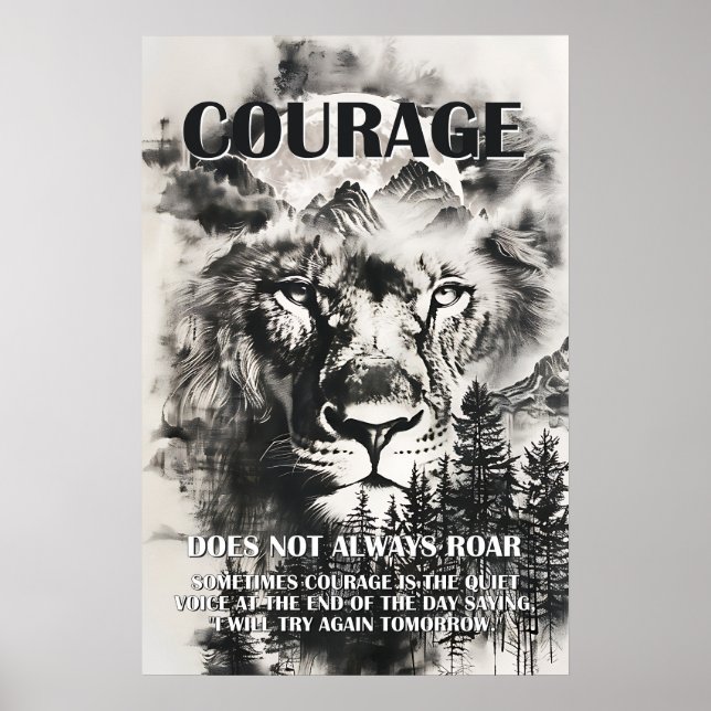 Affiche Citation de courage inspirante (Devant)