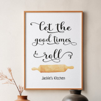 Affiche Citation de cuisine Bon temps Typographie noir bla