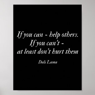 Affiche Citation de Dali Lama, Aidez à aimer les autres, C