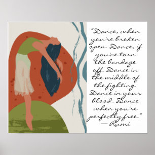 Affiche Citation de danse Rumi avec danseuse