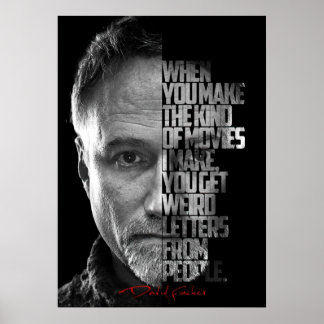 Affiche Citation de David Fincher en noir et blanc