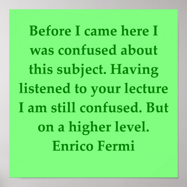 Affiche citation de enrico fermi (Devant)