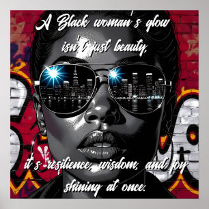 Affiche Citation de femmes noires Toit de la ville en lu
