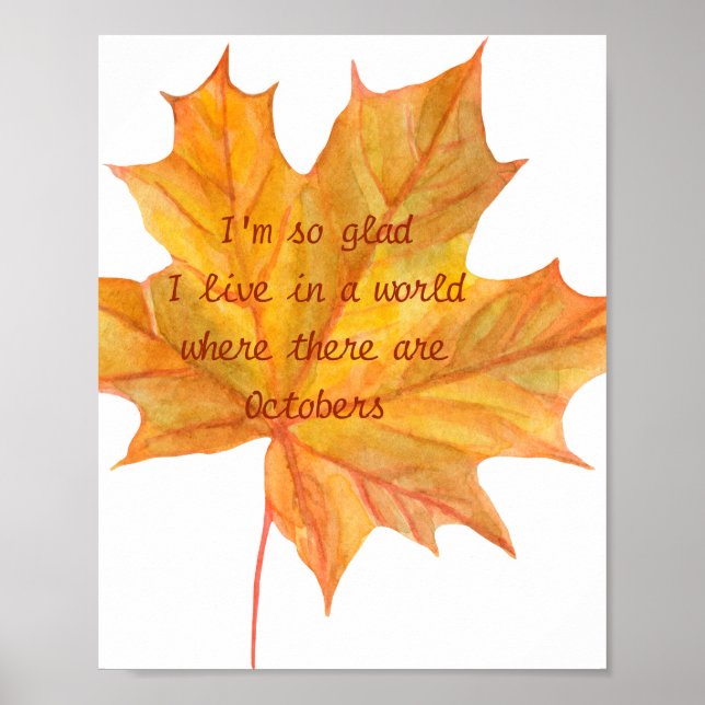 Affiche Citation de feuille d'automne (Devant)