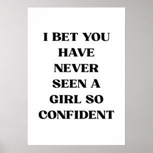 Affiche Citation de fille confiante en gras – Féministe