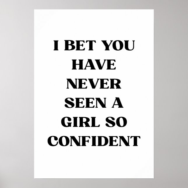 Affiche Citation de fille confiante en gras – Féministe (Devant)