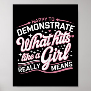 Affiche Citation de fille d'arts martiaux habilitée