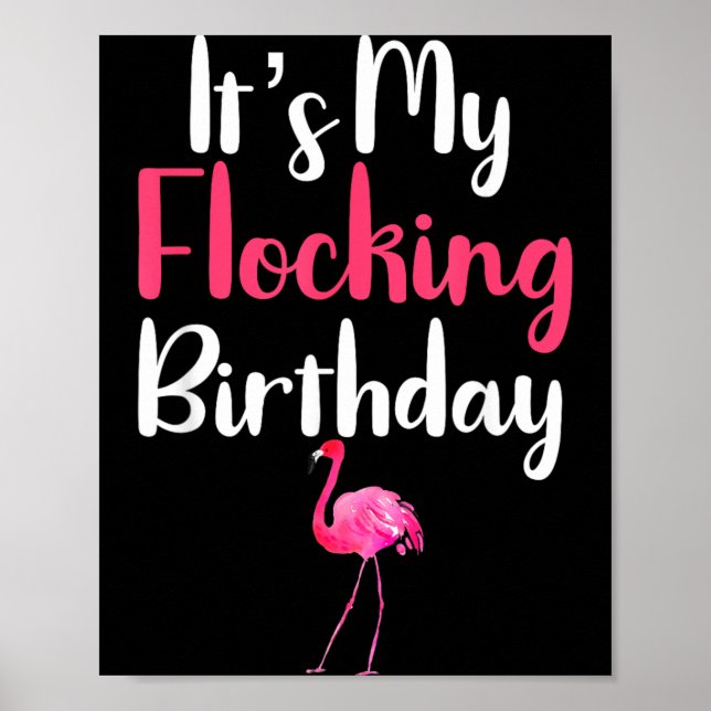 Affiche Citation de flamant drôle C'est mon anniversaire d (Devant)