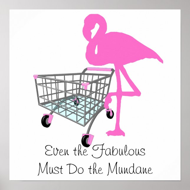 Affiche Citation de Flamant rose amusant (Devant)