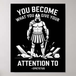 Affiche Citation de force mentale Épictète stoïque Hommes