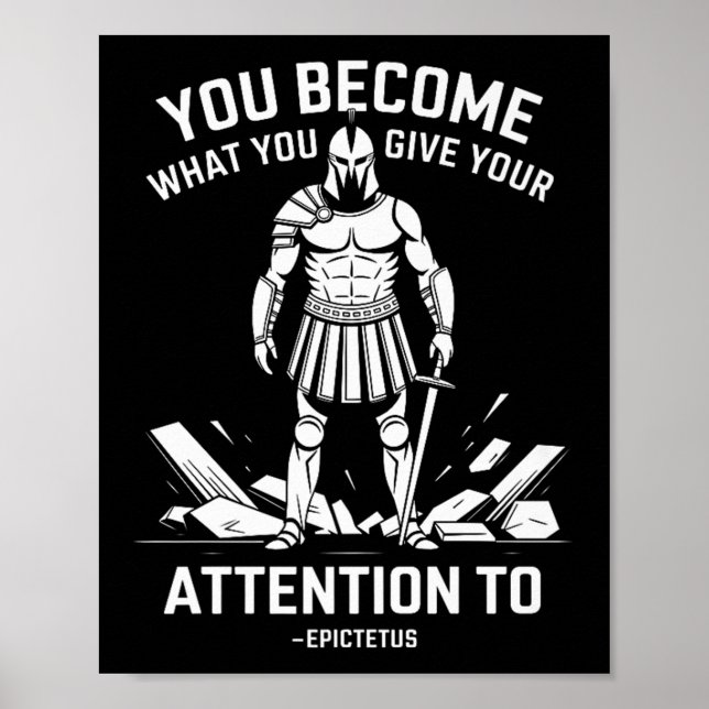 Affiche Citation de force mentale Épictète stoïque Hommes  (Devant)