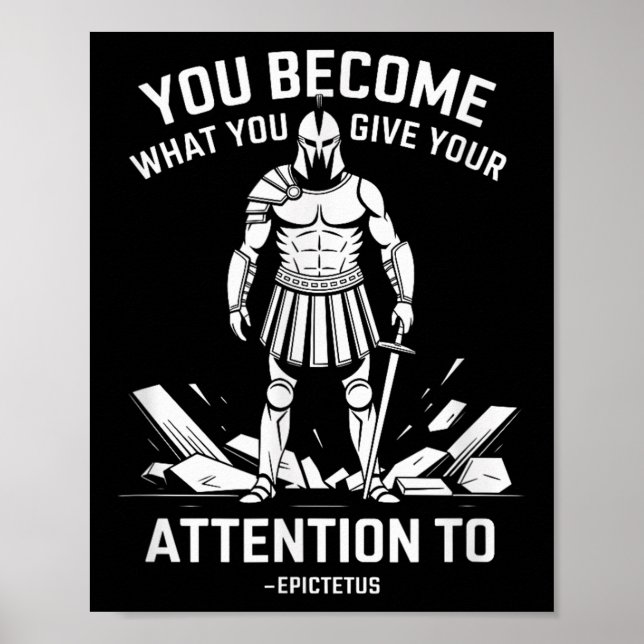 Affiche Citation de force mentale Épictète stoïque Hommes (Devant)
