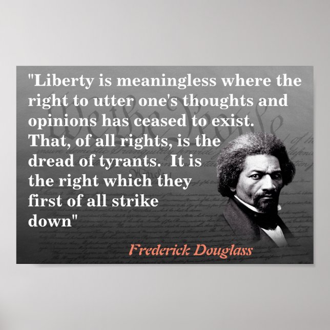 Affiche Citation De Frederick Douglass Sur Freedom Speech (Devant)