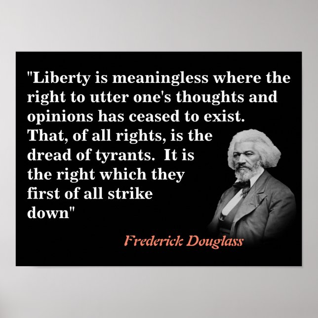 Affiche Citation De Frederick Douglass Sur La Liberté D'Ex (Devant)