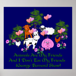 Affiche Citation de G.B. Shaw Vegetarian