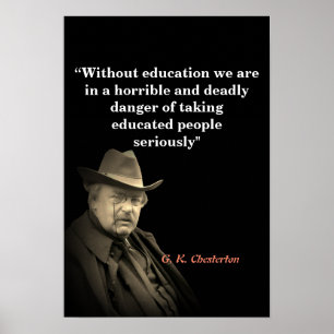 Affiche Citation de G.K. Chesterton sur l'éducation