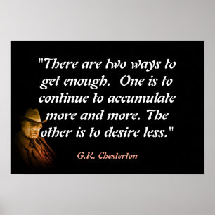Affiche Citation de G.K. Chesterton sur l'obtention de suf