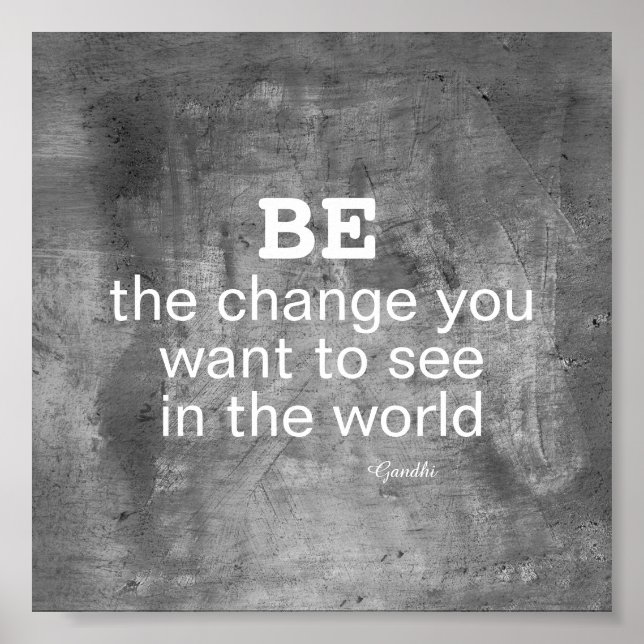 Affiche Citation de Gandhi Be the change motivationposter (Devant)