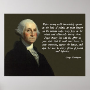 Affiche Citation de George Washington Money
