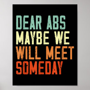 Affiche Citation de gym drôle Cher Abs, peut-être qu'un jo