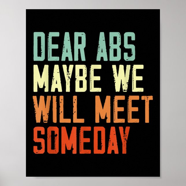 Affiche Citation de gym drôle Cher Abs, peut-être qu'un jo (Devant)