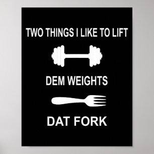 Affiche Citation de gym drôle de fitness - Deux choses que