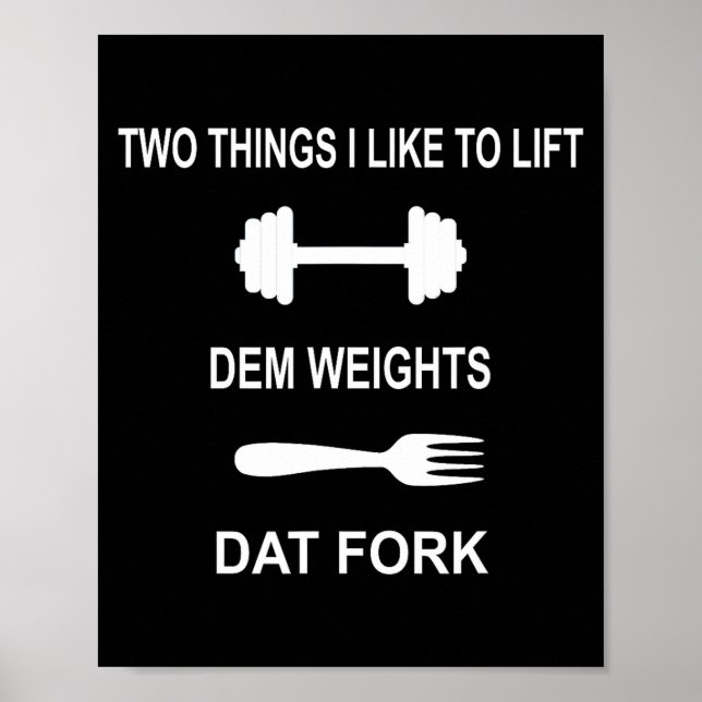 Affiche Citation de gym drôle de fitness - Deux choses que (Devant)