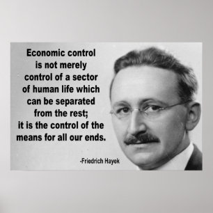 Affiche Citation de Hayek Economic Control