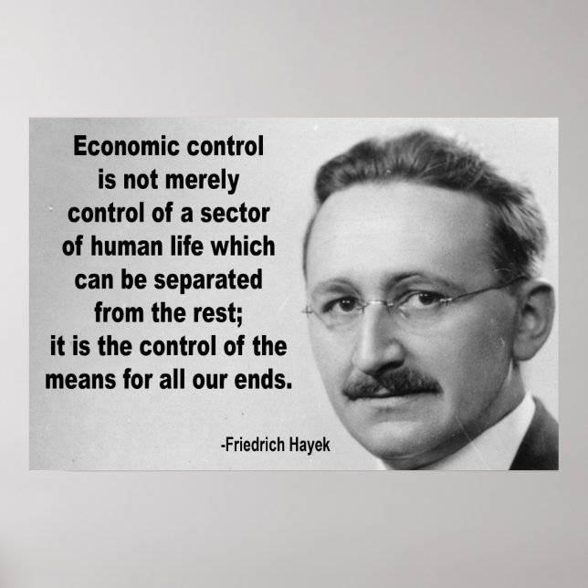 Affiche Citation de Hayek Economic Control (Devant)